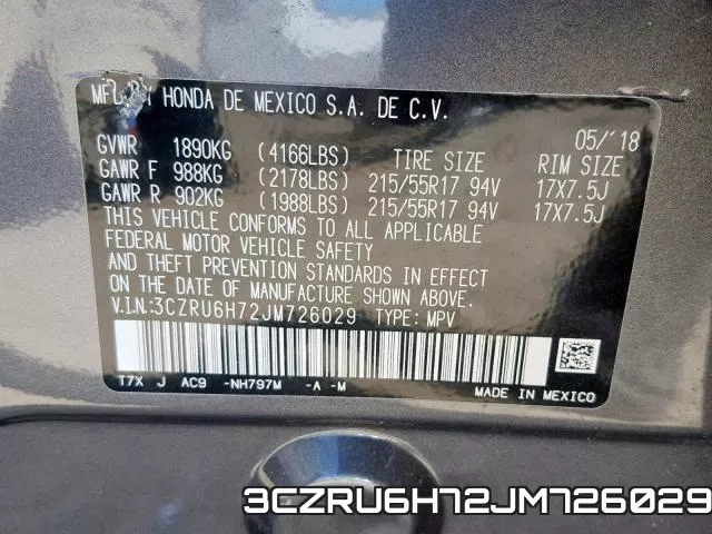 3CZRU6H72JM726029 фото 2