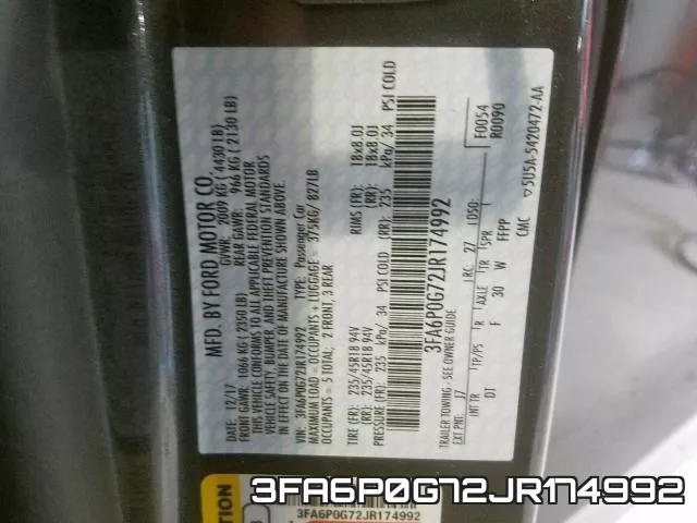 3FA6P0G72JR174992 фото 2