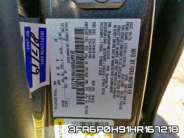 3FA6P0H91HR167218 фото 2