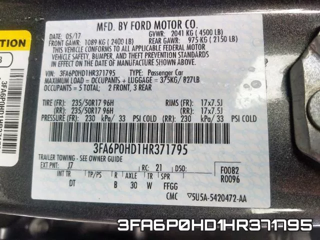 3FA6P0HD1HR371795 фото 2