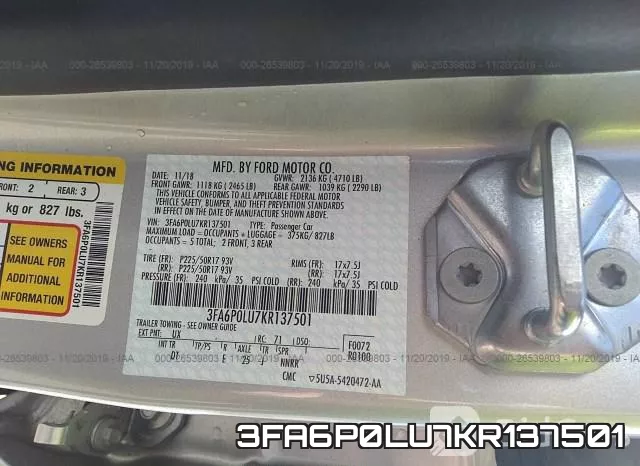 3FA6P0LU7KR137501 фото 10