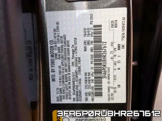 3FA6P0RU8HR267612 фото 2