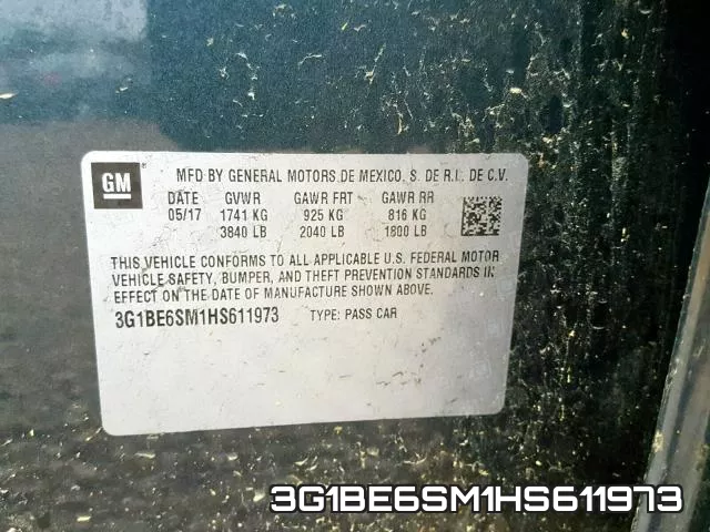 3G1BE6SM1HS611973 фото 2