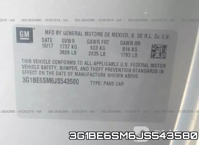 3G1BE6SM6JS543580 фото 10