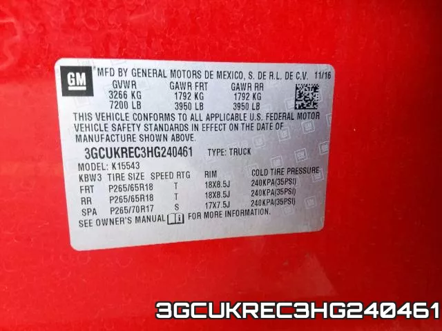 3GCUKREC3HG240461 фото 2
