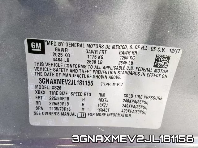 3GNAXMEV2JL181156 фото 2