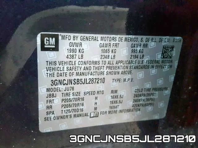 3GNCJNSB5JL287210 фото 2