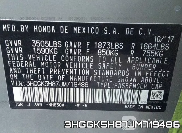 3HGGK5H87JM719486 фото 8