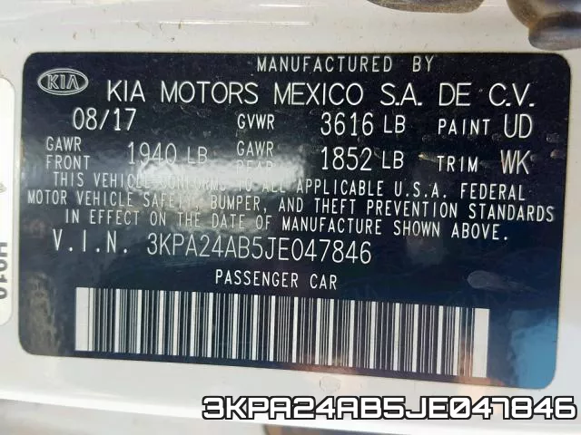 3KPA24AB5JE047846 фото 2