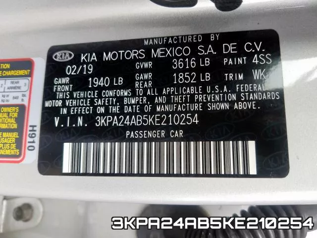 3KPA24AB5KE210254 фото 2