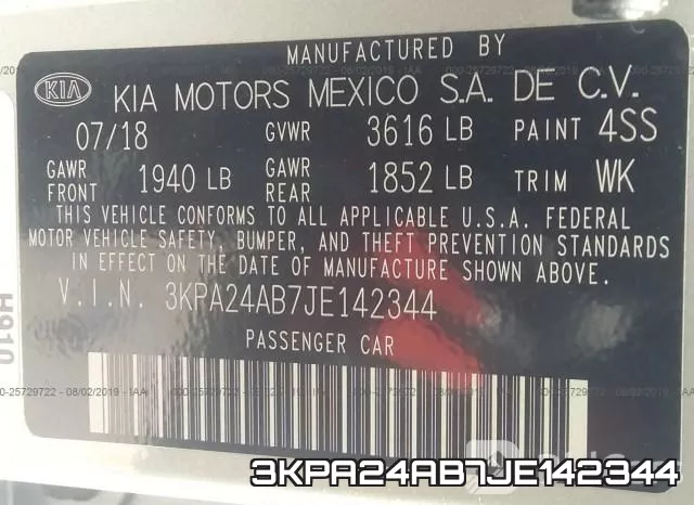 3KPA24AB7JE142344 фото 8
