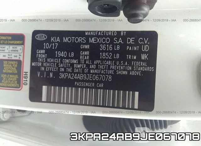 3KPA24AB9JE067078 фото 8