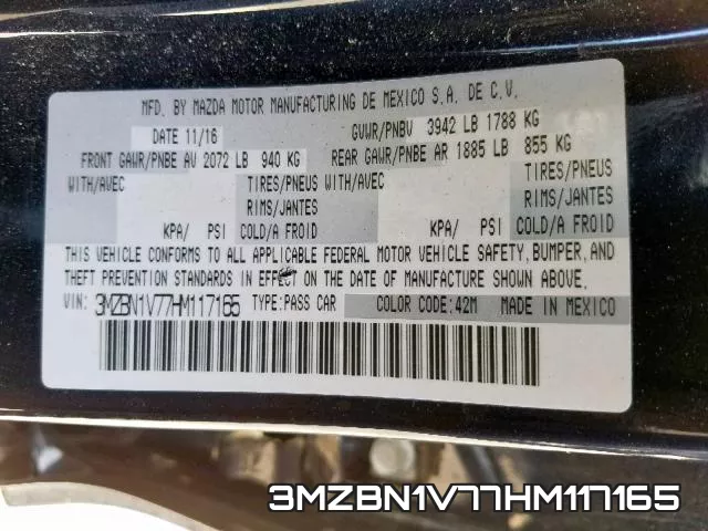 3MZBN1V77HM117165 фото 2