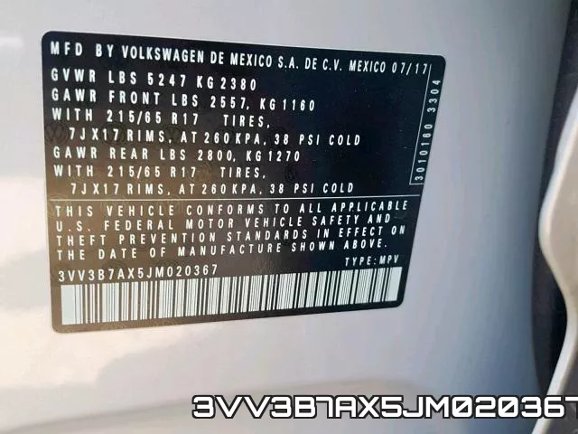 3VV3B7AX5JM020367 фото 2