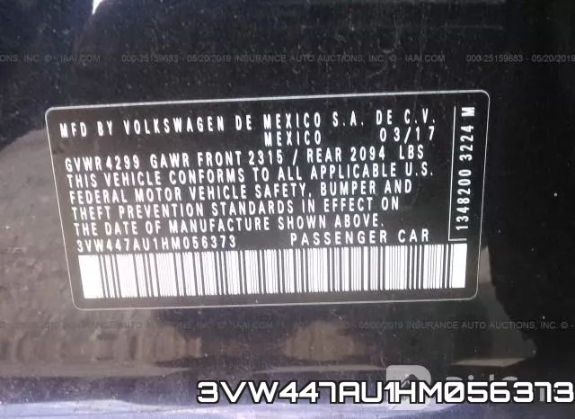 3VW447AU1HM056373 фото 10