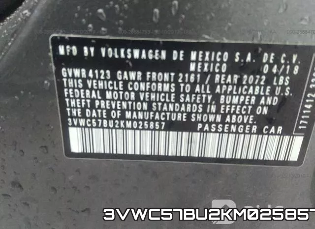 3VWC57BU2KM025857 фото 10