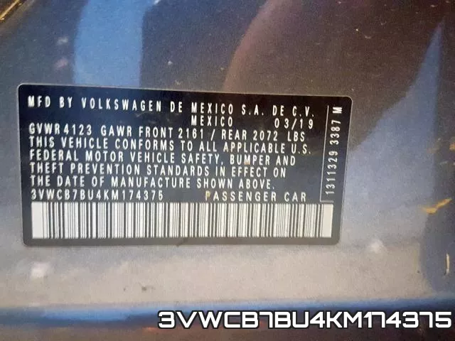 3VWCB7BU4KM174375 фото 2