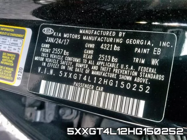 5XXGT4L12HG150252 фото 2