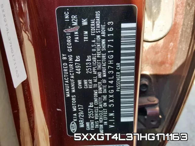 5XXGT4L37HG171163 фото 2