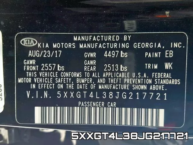 5XXGT4L38JG217721 фото 2