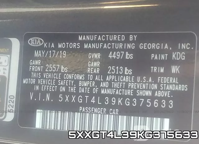 5XXGT4L39KG375633 фото 10