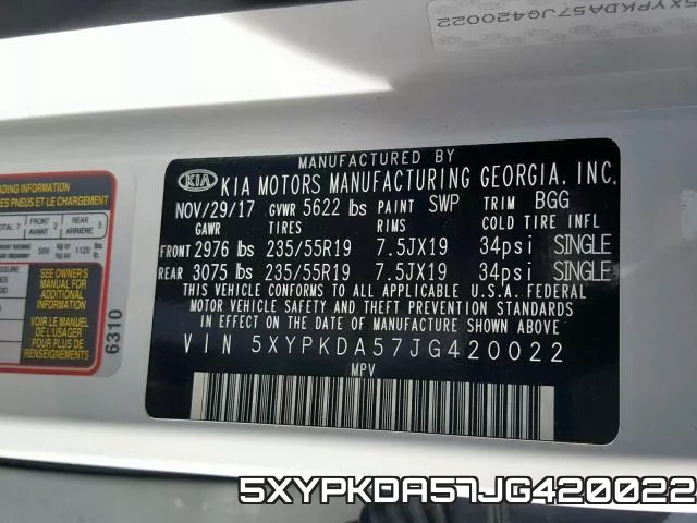5XYPKDA57JG420022 фото 2