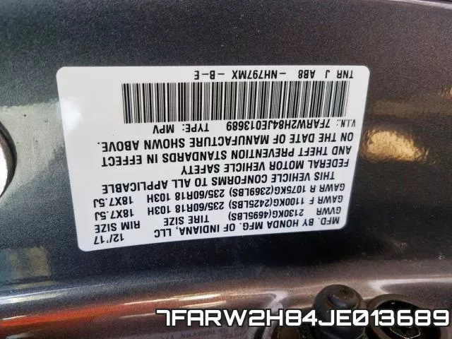 7FARW2H84JE013689 фото 2