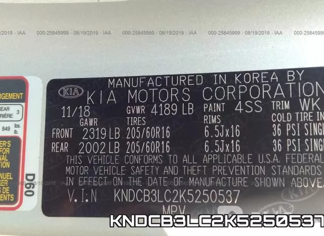 KNDCB3LC2K5250537 фото 9