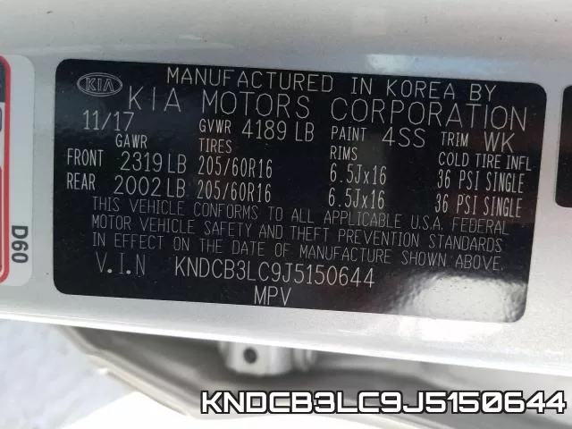KNDCB3LC9J5150644 фото 2
