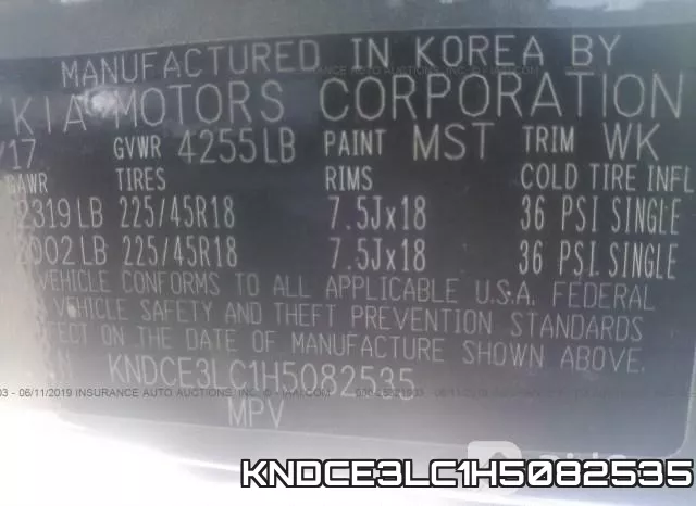 KNDCE3LC1H5082535 фото 10