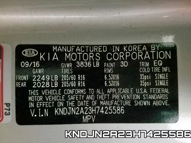 KNDJN2A23H7425586 фото 2