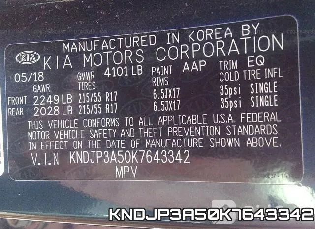 KNDJP3A50K7643342 фото 9