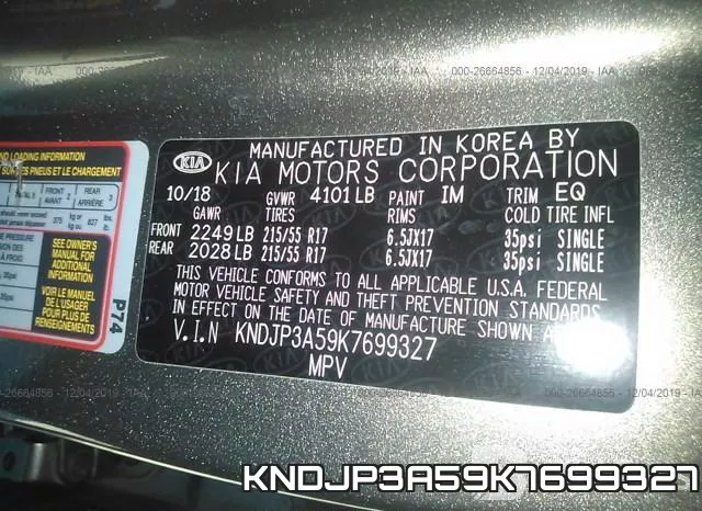 KNDJP3A59K7699327 фото 10