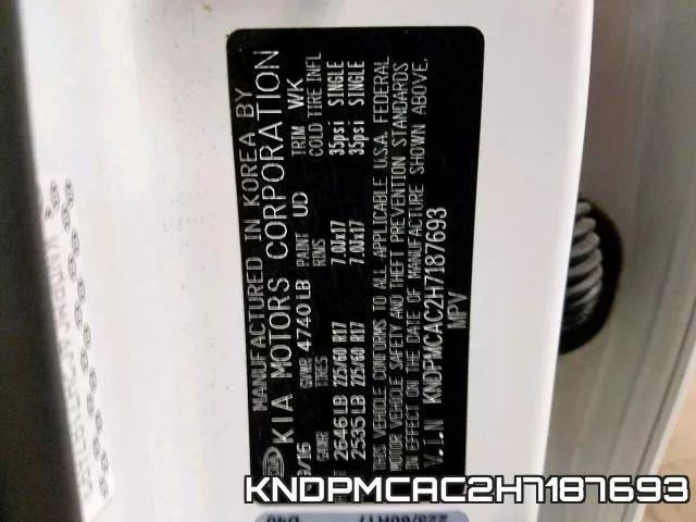 KNDPMCAC2H7187693 фото 2