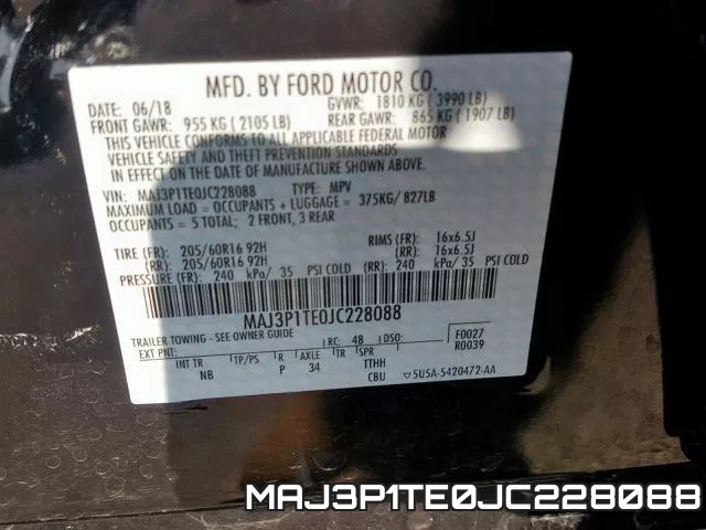 MAJ3P1TE0JC228088 фото 2