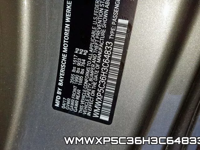 WMWXP5C36H3C64833 фото 2