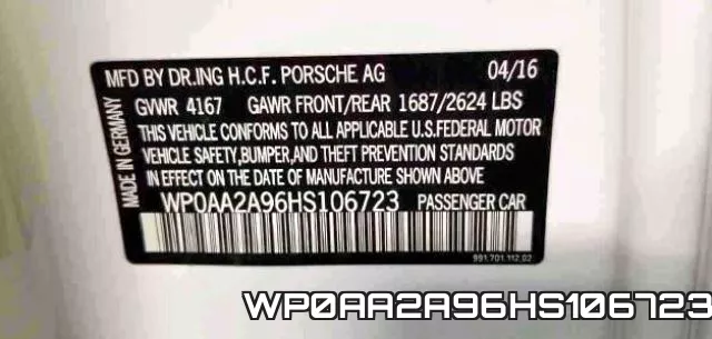 WP0AA2A96HS106723 фото 9