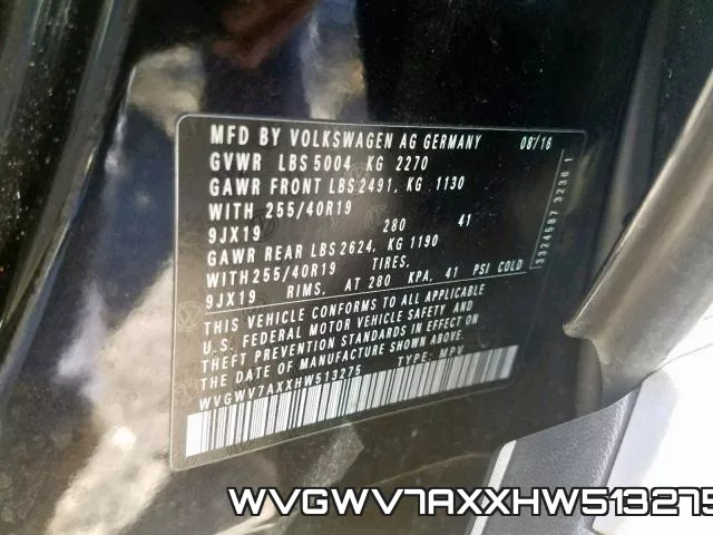 WVGWV7AXXHW513275 фото 2
