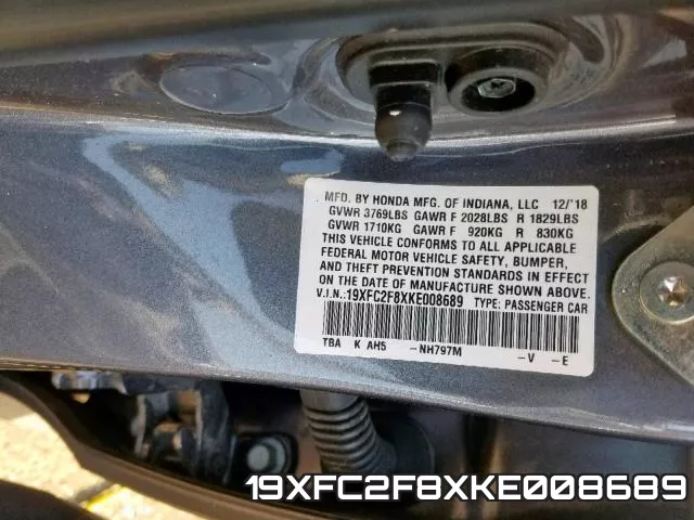 19XFC2F8XKE008689 фото 2