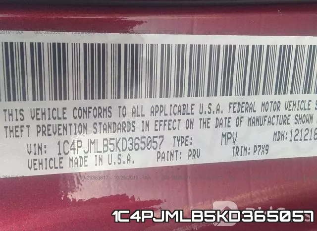 1C4PJMLB5KD365057 фото 8