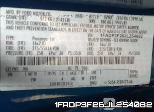 1FADP3F26JL254082 фото 10