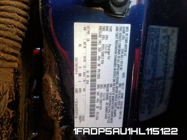 1FADP5AU1HL115122 фото 2