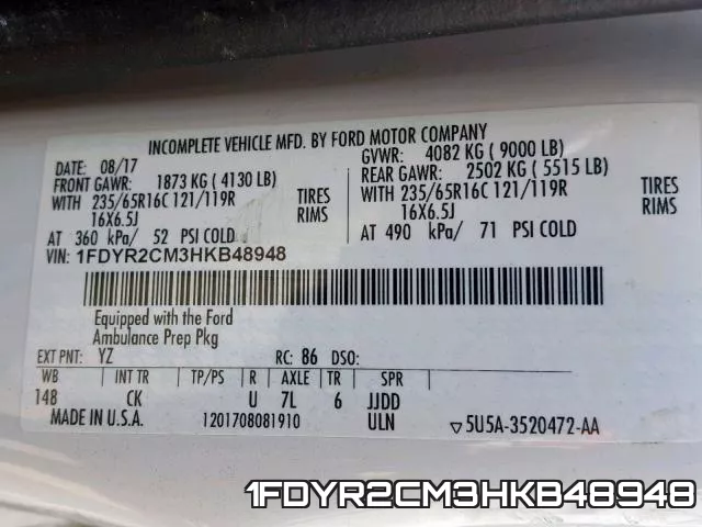 1FDYR2CM3HKB48948 фото 2
