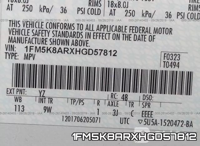 1FM5K8ARXHGD57812 фото 9