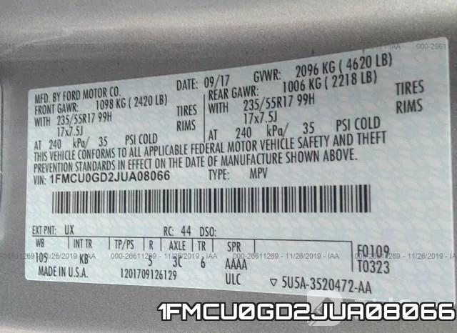 1FMCU0GD2JUA08066 фото 10