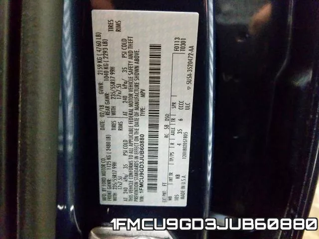 1FMCU9GD3JUB60880 фото 2