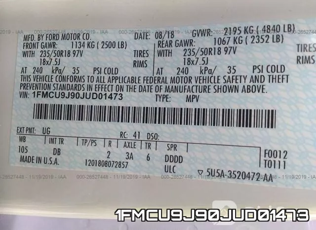 1FMCU9J90JUD01473 фото 9
