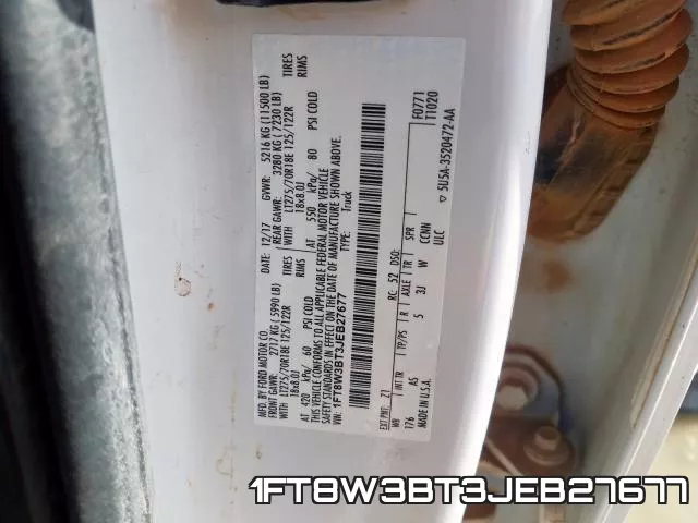 1FT8W3BT3JEB27677 фото 2