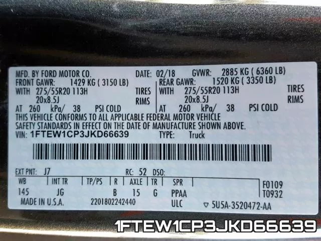 1FTEW1CP3JKD66639 фото 2