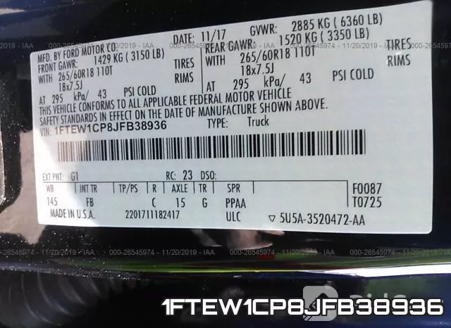 1FTEW1CP8JFB38936 фото 9